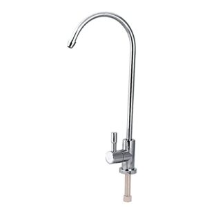 1/4'' kitchen faucet, kitchen sink faucet 360 ° stainless steel rotatable drinking water faucet tap chrome reverse osmosis ro drinking faucet