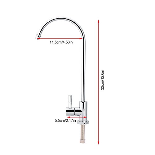 1/4'' Kitchen Faucet, Kitchen Sink Faucet 360 ° Stainless Steel Rotatable Drinking Water Faucet Tap Chrome Reverse Osmosis RO Drinking Faucet