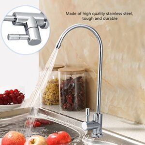 1/4'' Kitchen Faucet, Kitchen Sink Faucet 360 ° Stainless Steel Rotatable Drinking Water Faucet Tap Chrome Reverse Osmosis RO Drinking Faucet