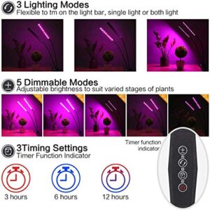 Flysight Grow Lights for Indoor Plants-Plant Lights for Indoor Plants Indoor Plant Grow Light Clip On, 50W 96 LED UV Plant Light Desk Grow Light Lamps with Timer for House Plants,Succulents,Bonsai