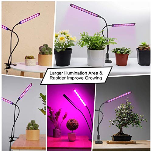 Flysight Grow Lights for Indoor Plants-Plant Lights for Indoor Plants Indoor Plant Grow Light Clip On, 50W 96 LED UV Plant Light Desk Grow Light Lamps with Timer for House Plants,Succulents,Bonsai