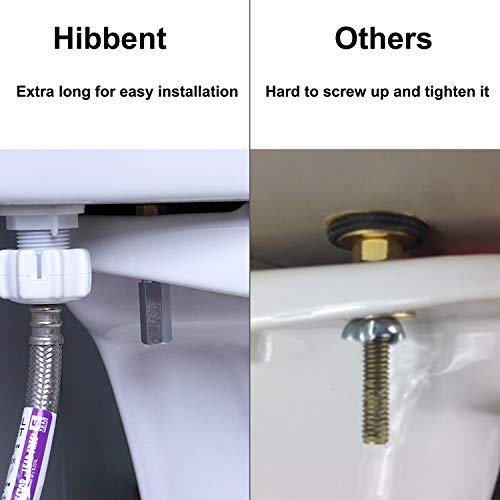 Hibbent 2 Pack Toilet Tank to Bowl Bolt Kits, Heavy Duty Bolts Toilet Bolts for Tank Solid Brass with Extra Long Nuts Easy to Install and Double Gaskets for Fastening