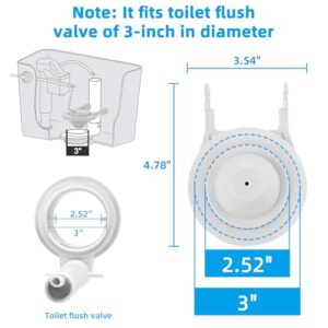Hibbent 2 Pack 3-inch Universal Toilet Flapper Replacement, Compatible with American Standard Toilet Tank Flapper, Toilet Stopper Flapper Water Saving, High Performance, White