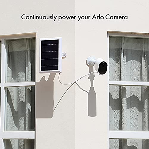 Wasserstein 2W 6V Solar Panel with 13.1ft/4m Cable Compatible with Arlo Ultra/Ultra 2, Arlo Pro 3/Pro 4, & Arlo Floodlight ONLY (White, 2-Pack) - Camera Not Included