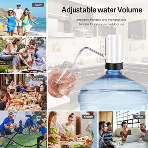 Water Dispenser 5 Gallon, for 48mm Screw or 55mm Crown Tops Water Bottle Pump. for Home, Office, Touring Car，The Game on Hot Days, Travel Vacation and Outdoor Camping or to a Festival.White