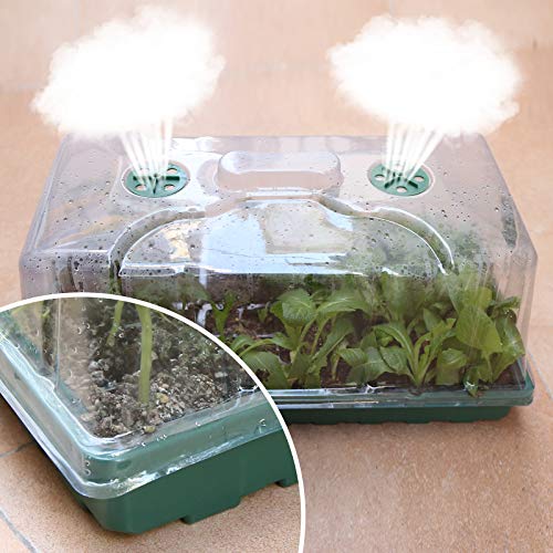 MIXC Humidity Dome 7" Tall 1020 Flat Trays Cover, 10 Pack, Propagation Seed Cloning Kit Super Sprouter Lid Vented for 10 x 20 Inch Flat Tray and Seed Starting Germination