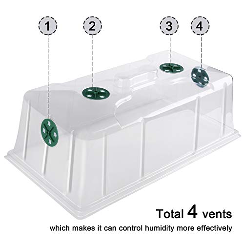 MIXC Humidity Dome 7" Tall 1020 Flat Trays Cover, 10 Pack, Propagation Seed Cloning Kit Super Sprouter Lid Vented for 10 x 20 Inch Flat Tray and Seed Starting Germination