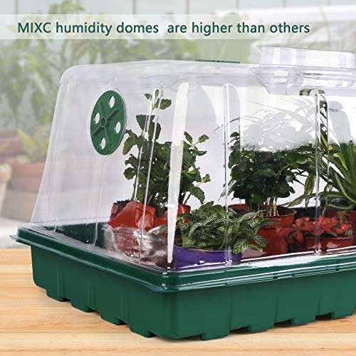 MIXC Humidity Dome 7" Tall 1020 Flat Trays Cover, 10 Pack, Propagation Seed Cloning Kit Super Sprouter Lid Vented for 10 x 20 Inch Flat Tray and Seed Starting Germination