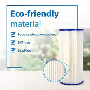 Filterlogic FXHSC 10" x 4.5" Whole House Pleated Sediment Filter, Replacement for GE FXHSC, Culligan R50-BBSA, Pentek R50-BB, DuPont WFHDC3001, American Plumber W50PEHD, GXWH40L, Pack of 2