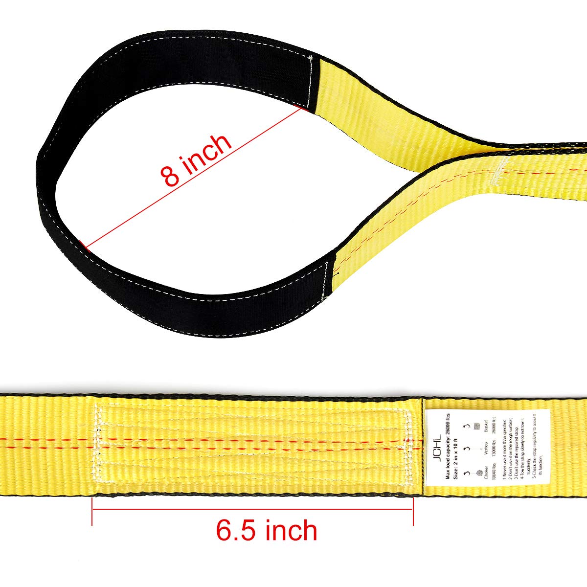 JCHL Lift Sling Straps 10'x2 15,000 Pound Capacity 2-Pack Heavy Duty Lifting Slings Web Sling Tree Saver Recovery Strap Web Sling Winch Strap