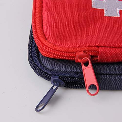 JIAKAI 2 Packs First Aid Bag,Empty First Aid Pouch,Mini Portable Medical Bag for Outdoor Camping Hiking Travel Emergency，Multifunction Emergency Medicine Storage Bag-7x5 inch