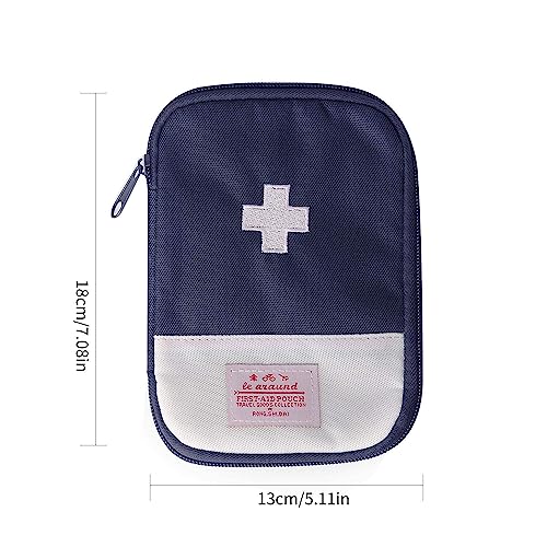 JIAKAI 2 Packs First Aid Bag,Empty First Aid Pouch,Mini Portable Medical Bag for Outdoor Camping Hiking Travel Emergency，Multifunction Emergency Medicine Storage Bag-7x5 inch