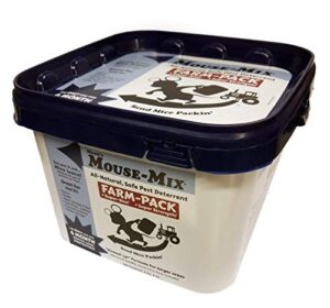 moen's mouse-mix, all-natural pest deterrent, farm pack, 1 gallon mix, treats barns and large outdoor storage spaces for mice and rats