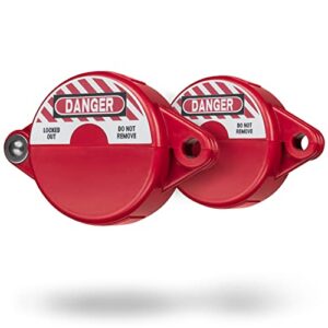 tradesafe gate valve lockout - 2 pack valve lockout device for 1 inch to 2-1/2 inch diameter valve handles, osha compliant lockout tagout valve for professional and industrial use