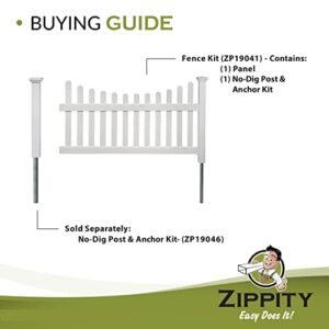 Zippity Outdoor Products ZP19041 No Dig All American Fence, White