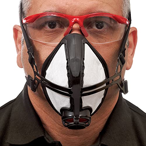 Trend Air Stealth Lite Pro Respirator Dust Mask Bundle, Reusable Lightweight Frame & 5 Replaceable Mask Filters, APF20, NIOSH Approved, STE/LP/ML/5