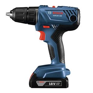 Bosch GSR18V-190B22-RT 18V Lithium-Ion Compact 1/2 in. Cordless Drill Driver Kit with (2) SlimPack 1.5 Ah Batteries (Renewed)