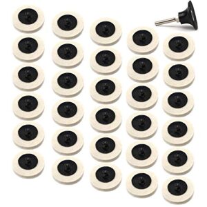 30pcs 2 inch wool quick change discs polishing buffing pads with 1pc 1/4'' holder for die grinder surface polishing and buffing