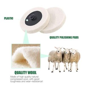 30Pcs 2 inch Wool Quick Change Discs Polishing Buffing Pads with 1Pc 1/4'' Holder for Die Grinder Surface Polishing and Buffing