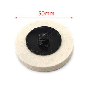 30Pcs 2 inch Wool Quick Change Discs Polishing Buffing Pads with 1Pc 1/4'' Holder for Die Grinder Surface Polishing and Buffing