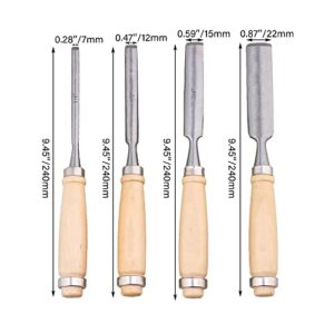 4PCS Semicircle Wood Carving Hand Chisel Tool Set Woodworking Gouges