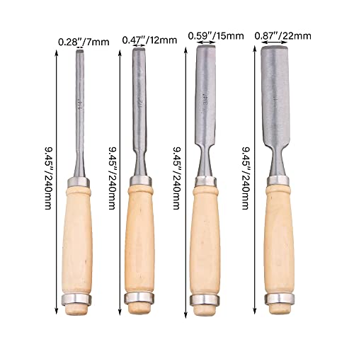 4PCS Semicircle Wood Carving Hand Chisel Tool Set Woodworking Gouges