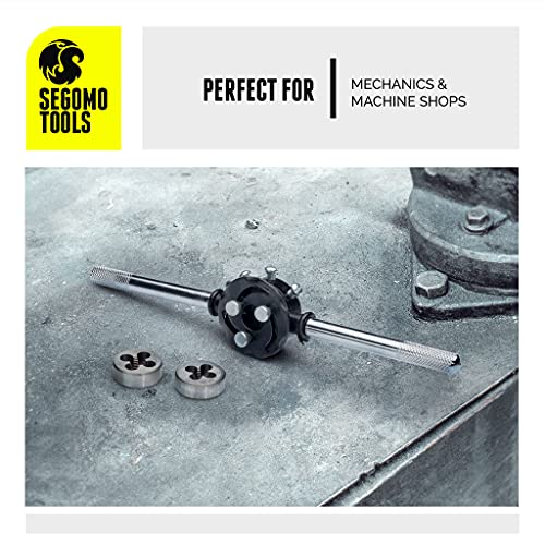 Segomo Tools 60 Piece Metric & SAE Threading Tap & Die Tool Set with Storage Case | Rethreading Kit | Tap Set | Tap and Die Kit | Tap and Die Set Metric and Standard - TD60MMSAE