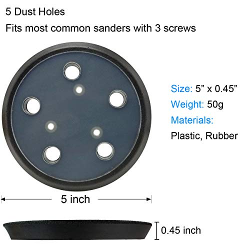 5-Inch 5 Holes Hook and Loop Sander Pad Standard Replacement Pad for Porter Cable 333 and 333VS Random Orbit Sanders Porter Cable OE # 13904/13909 (1), RSP29, Model 333 Sander