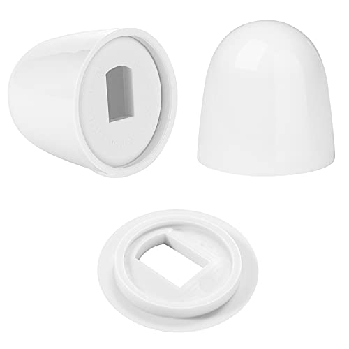 Canomo 4 Packs White Toilet Bolt Caps Toilet Seat Floor Bolts Caps Universal Floor Bolts Snap On Caps with Washers for Easy installation, 1.44 Inch Height