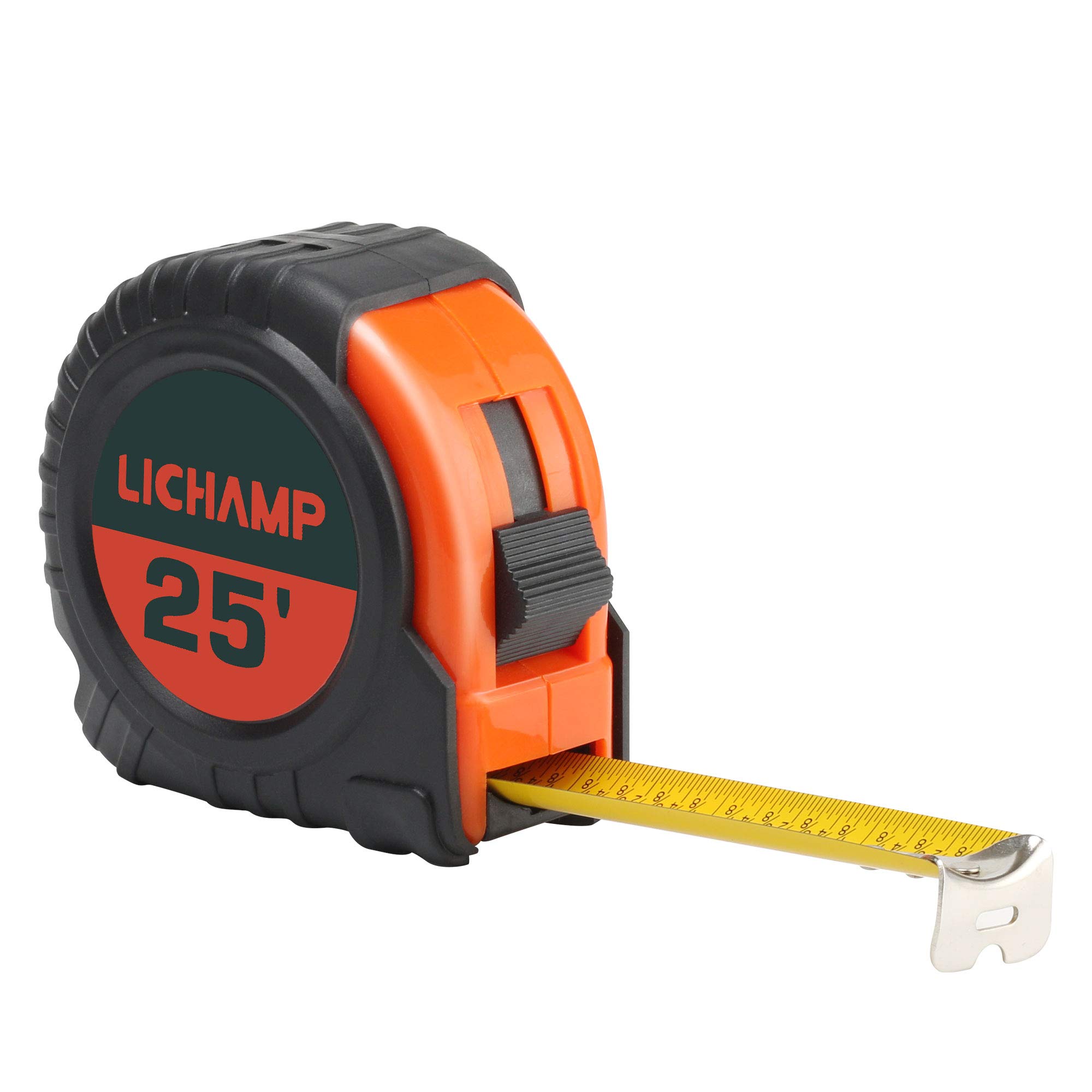 LICHAMP Tape Measure 25 ft, 6 Pack Bulk Easy Read Measuring Tape Retractable with Fractions 1/8, Measurement Tape 25-Foot by 1-Inch