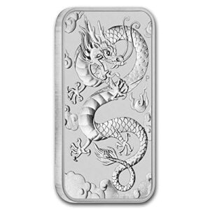 2018 - Present (Random Year) 1 oz Silver Bar Australia Perth Mint Dragon Series Rectangular Coin Brilliant Uncirculated with Certificate of Authenticity $1 BU