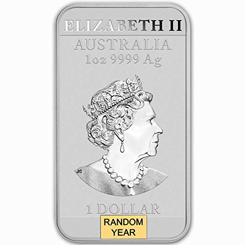 2018 - Present (Random Year) 1 oz Silver Bar Australia Perth Mint Dragon Series Rectangular Coin Brilliant Uncirculated with Certificate of Authenticity $1 BU