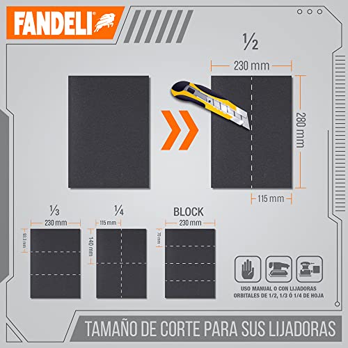 Fandeli | Waterproof Sandpaper | for Car Polishing, Wooden Furniture Sanding and Metal Sanding | Water Resistant (Assorted Grits (220, 320, 400))