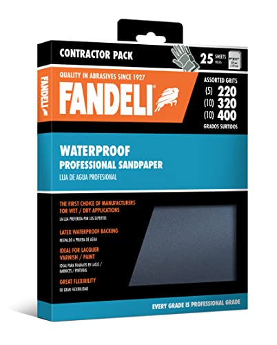 Fandeli | Waterproof Sandpaper | for Car Polishing, Wooden Furniture Sanding and Metal Sanding | Water Resistant (Assorted Grits (220, 320, 400))