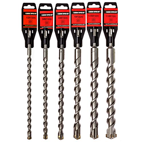 6 Piece Carbide Tipped BIT, Masonry Drill Bit Set, SDS Plus!!!