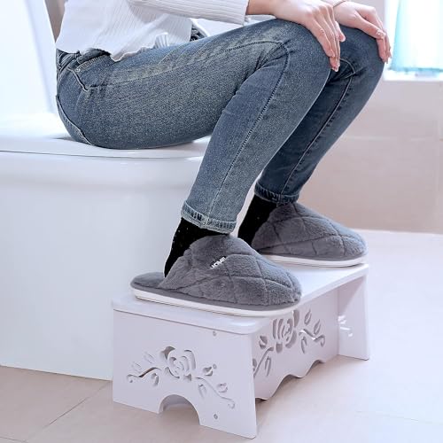 Fanwer Squatting Toilet Stool - Poop Stool for Bathroom, Toilet Potty Stool, Wood-Plastic Composite, 7 Inch, Bathroom Stool for Adults, Elderly