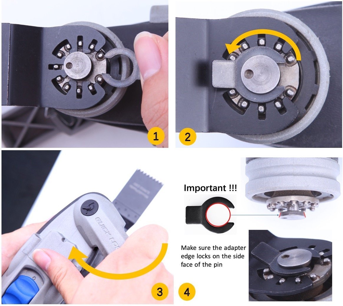 EZARC Carbide Oscillating Saw Blades, Multitool Blades Quick Release for Hard Material, Hardened Metal, Nails, Bolts and Screws, 3-Pack