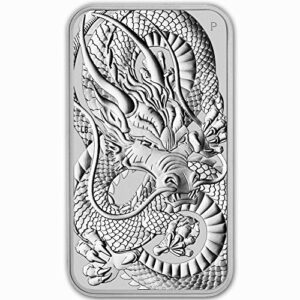 2018 - Present (Random Year) P Lot of (5) 1 oz Silver Bars Australia Perth Mint Dragon Series Rectangular Coins Brilliant Uncirculated with Certificates of Authenticity $1 BU