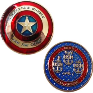 USN Navy Ask the Chief PRIDE Commemorative Coin - Red Blue Silver - Honoring Service and Heroes