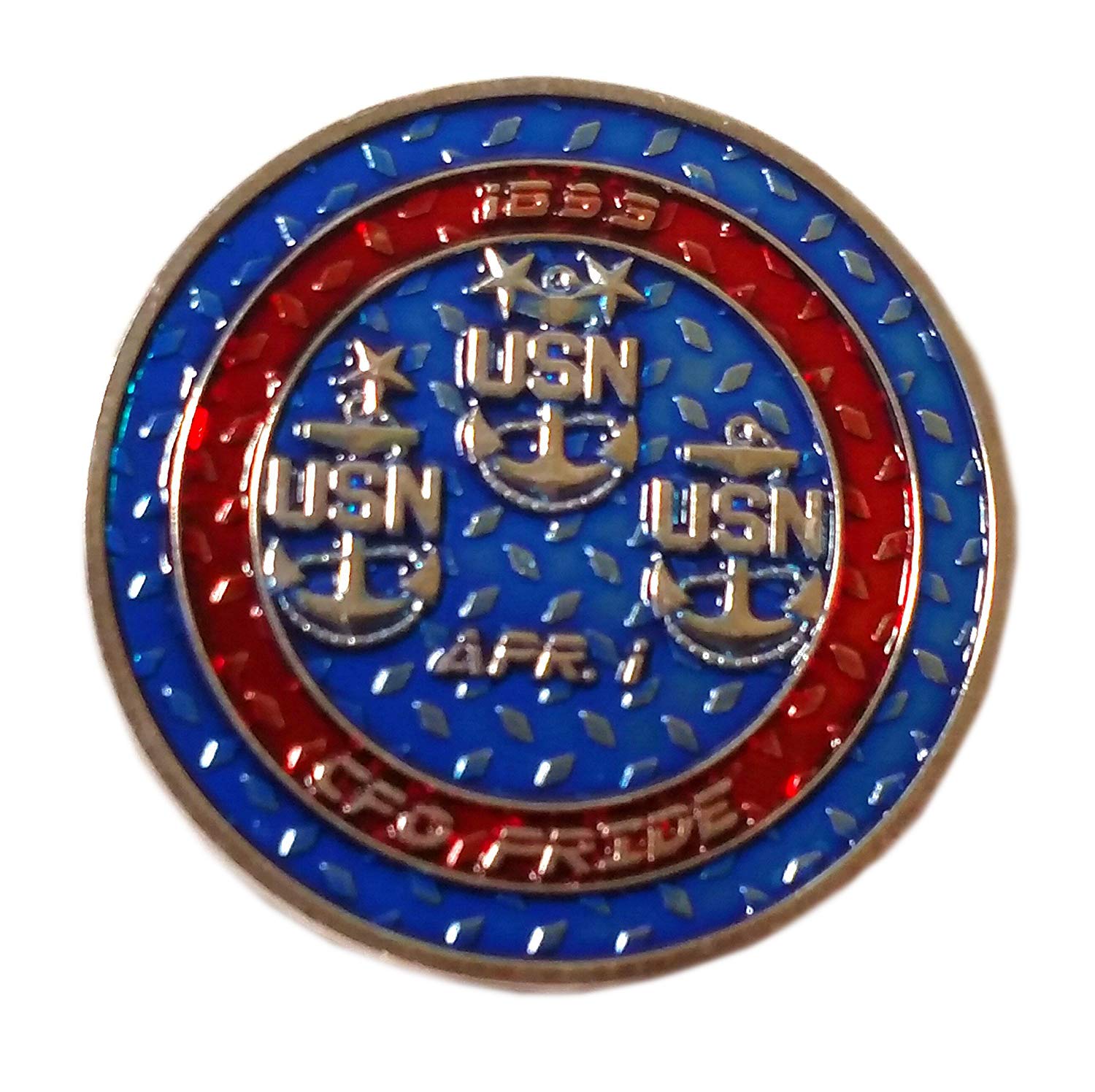 USN Navy Ask the Chief PRIDE Commemorative Coin - Red Blue Silver - Honoring Service and Heroes