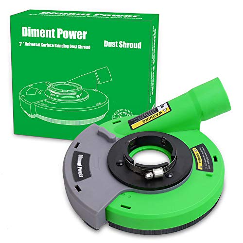 Diment Power Universal Surface Grinding Dust Shroud for Angle Grinder 7-Inch. Collect Grinding Dust-Wood, Stone, Cement, Marble, Rock,Granite, Concrete
