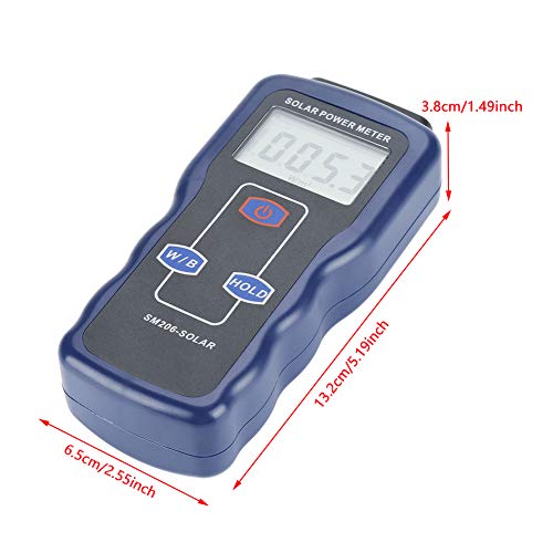 Digital Solar Power Meter, Digital Solar Energy Meter Sun Light Energy Measuring Tester SM206 Sun Light Radiation Testing Instrument Digital High Precision