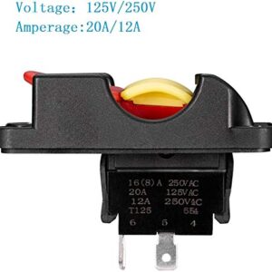 Belleone Table Saw Switch for Ryobi Craftsman, Safety Table Saw Power Switch for Ryobi Craftsman 10" Table Saw Parts, On/Off Switch, 125V/250V, 089110109712 with 4 Poles Power Switch