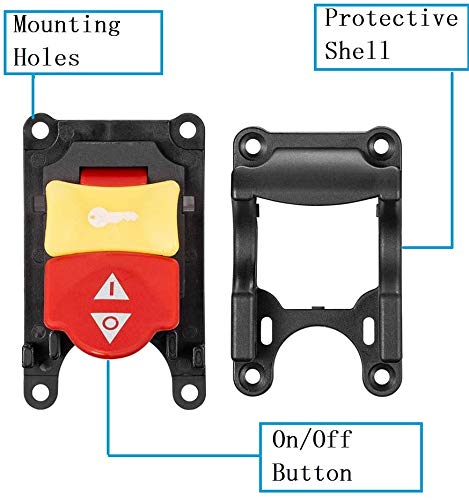 Belleone Table Saw Switch for Ryobi Craftsman, Safety Table Saw Power Switch for Ryobi Craftsman 10" Table Saw Parts, On/Off Switch, 125V/250V, 089110109712 with 4 Poles Power Switch