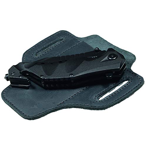 Hide & Drink, Leather Tactical Knife Holster, Multitool Holder, Camping & Outdoor Accessories, Handmade (Charcoal Black)