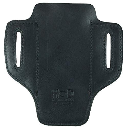 Hide & Drink, Leather Tactical Knife Holster, Multitool Holder, Camping & Outdoor Accessories, Handmade (Charcoal Black)