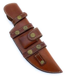 11" long custom handmade leather sheath for 6–6.5" blade tracker knife 2-2.3" wide