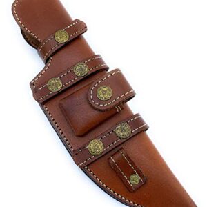 11" long custom handmade leather sheath for 6–6.5" blade tracker knife 2-2.3" wide