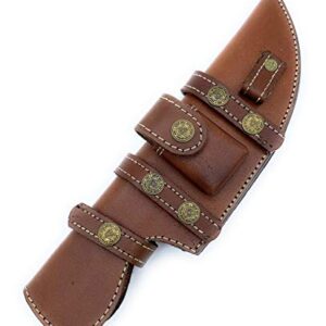 11" long custom handmade leather sheath for 6–6.5" blade tracker knife 2-2.3" wide