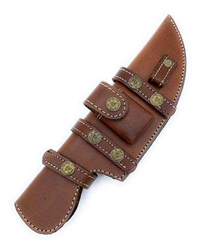 11" long custom handmade leather sheath for 6–6.5" blade tracker knife 2-2.3" wide